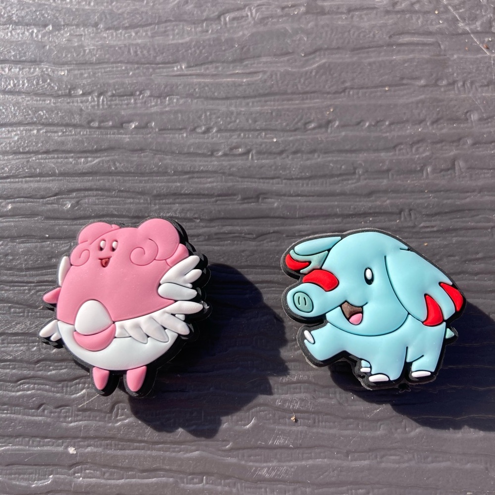 Pokemon Shoe Charms Pink Blue